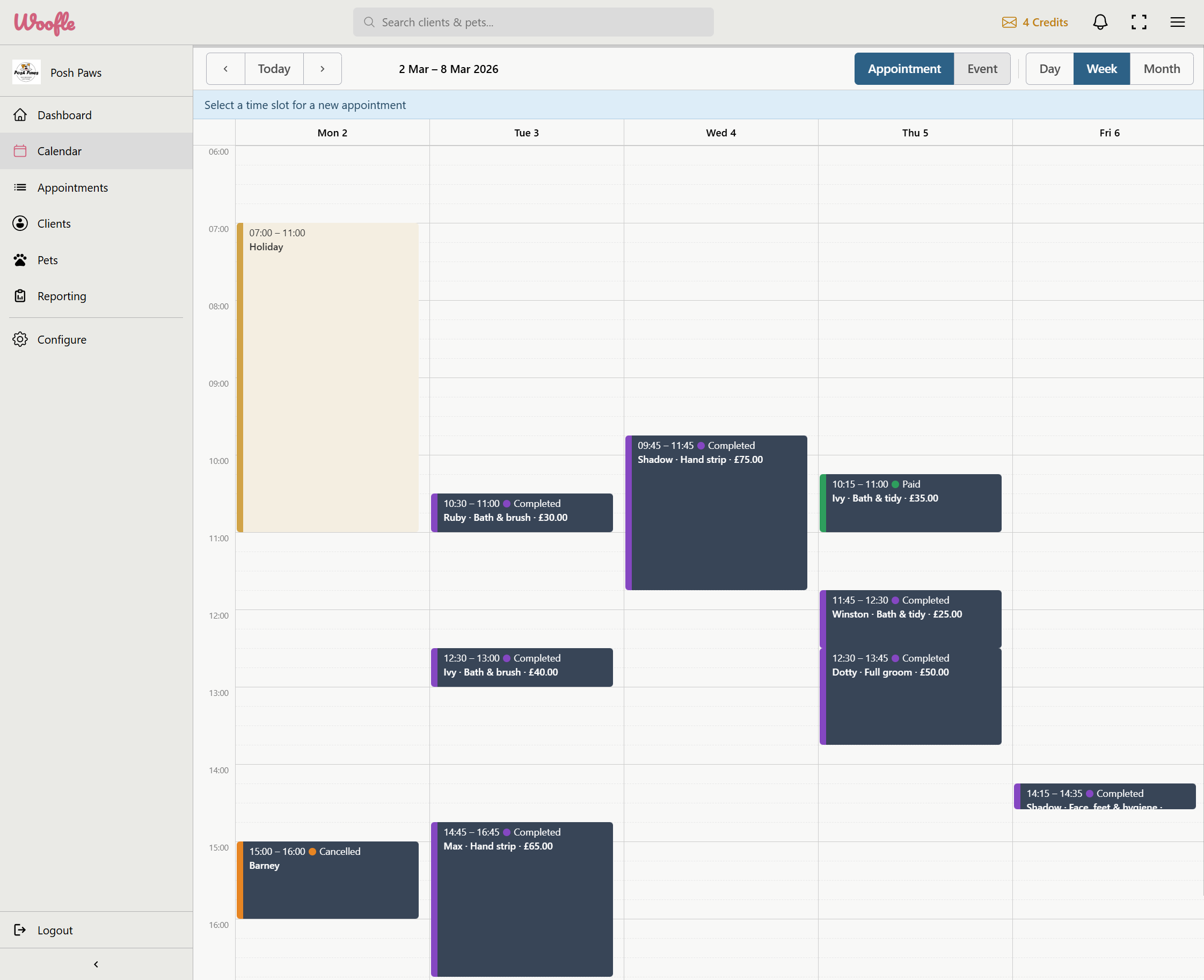 Calendar screenshot