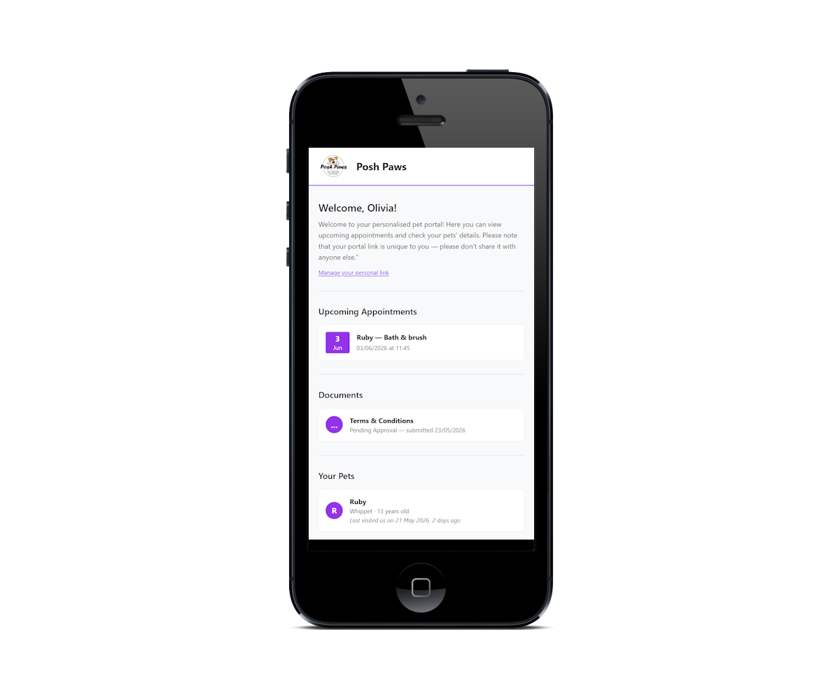 Client portal screenshot
